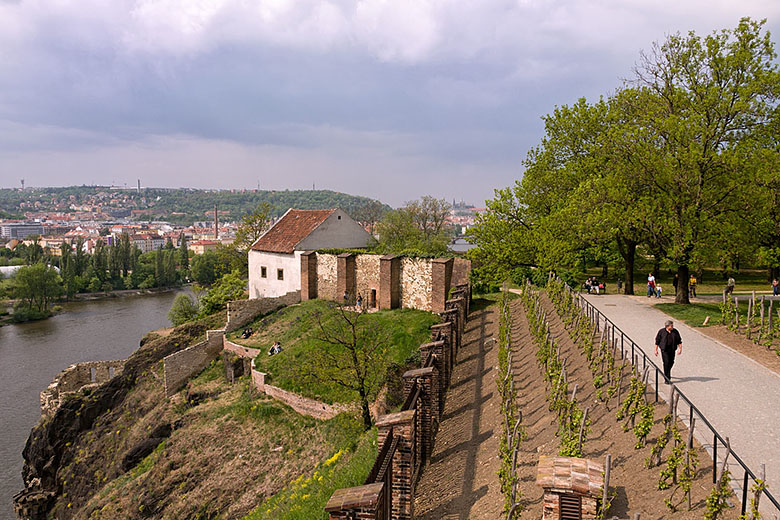 One has a lovely view from Vyšehrad castle...