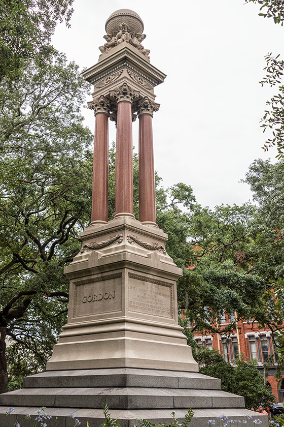 The Gordon monument in Wright Square