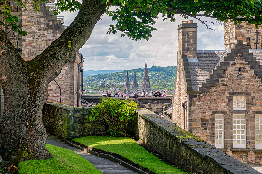 A more peaceful and less crowded corner of Edinburgh Castle