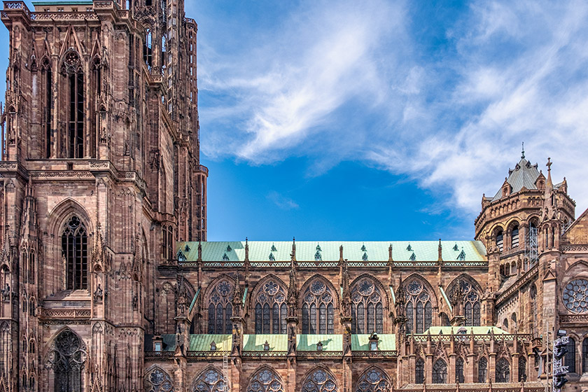 The side of the Strasbourg cathedral
