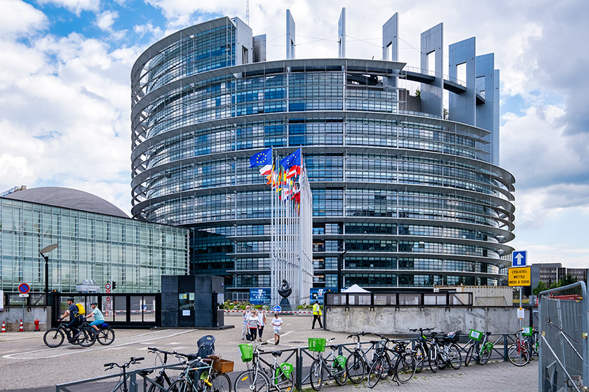 The European Parliament Building was completed in 1999