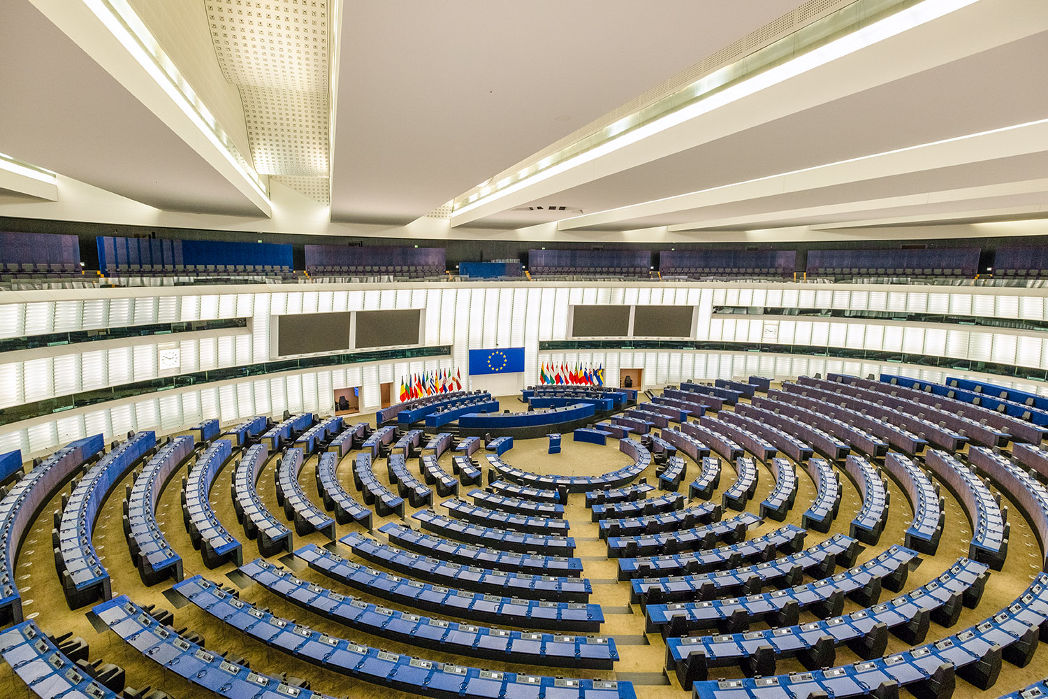 The hemicycle with its more than 800 seats is the second-largest in the world, only topped by one in China