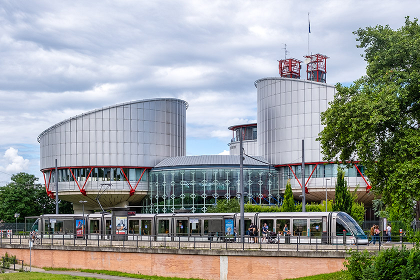 On our way back, we passed the European Court of Human Rights