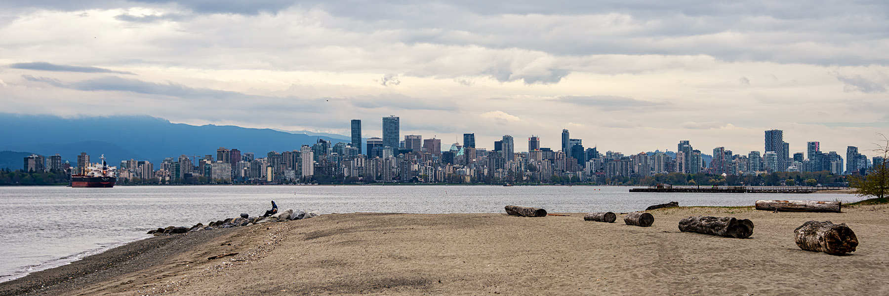 Vancouver skyline taken from Spanish Banks Beach Park