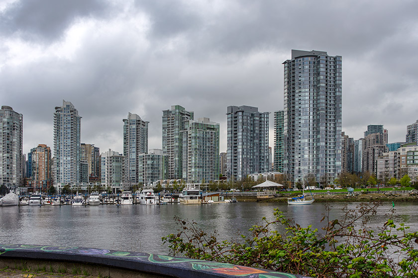 Looking from Spyglass Place to the other side of False Creek