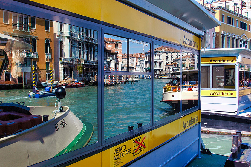 The 'Vaporetto' stop Accademia on the 'Canale Grande'
