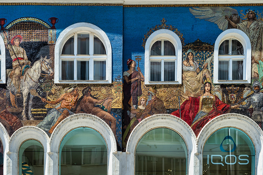 Mosaic by Eduard Veith on a K&auml;rtner Stra&szlig;e building