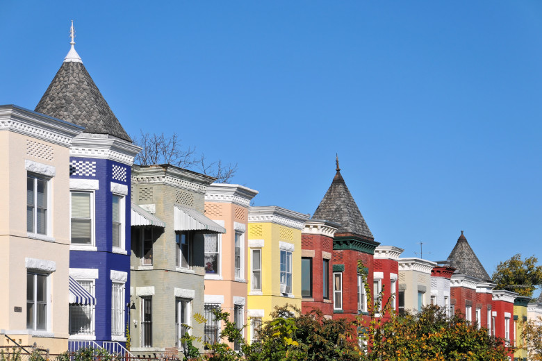 Colorful townhouses on 11th Street NW