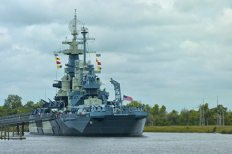 The battleship 'North Carolina'